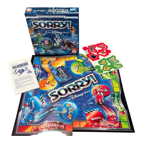 Sorry! The Disney Edition Pint Sized Travel Board Game 2005 Complete - Picture 1 of 2